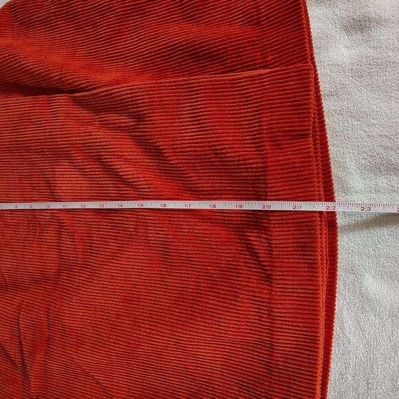 Boden Womens Skirt 14L Orange Faux Wrap Corduroy Lined Buckle Academia Career - Picture 8 of 9